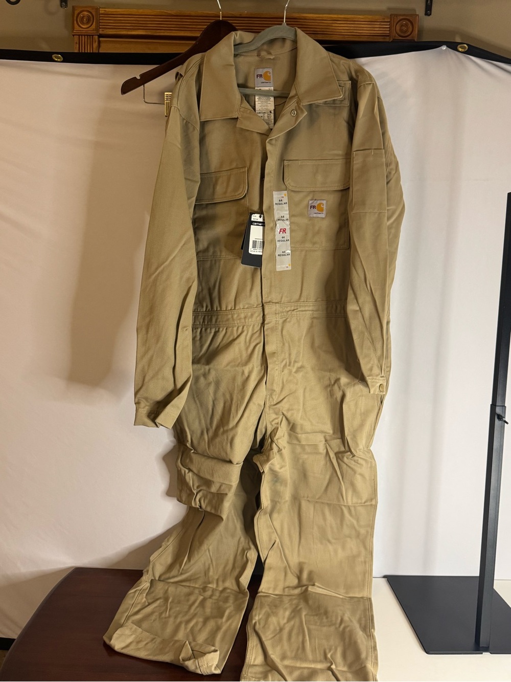 Carhartt Mens FR Coverall Jumpsuit in Khaki size 44